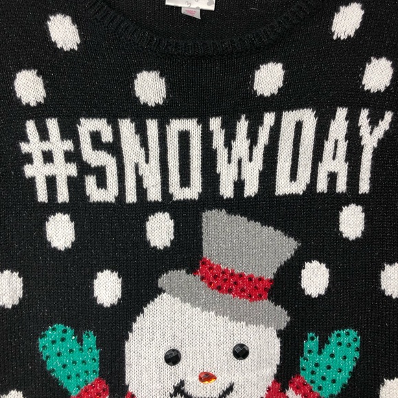 Justice Girls Snowman Snow Day Sweater with Beads Long for Leggings SZ 12 Winter - Picture 4 of 8